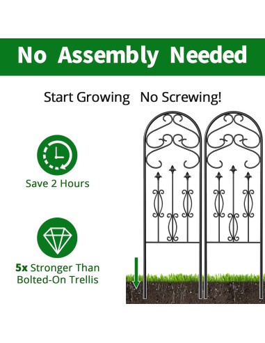 Trellis de Metal AMAGABELI 2 Piezas 152x46 cm Negro