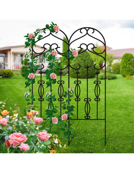Trellis de Metal AMAGABELI 2 Piezas 152x46 cm Negro