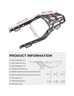 Soporte de Equipaje Trasero KEMIMOTO para Grom 2022-2024 2