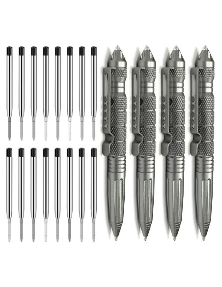 Conjunto 4 Bolígrafos Tácticos Origin-Joy Acero Tungsteno Gris
