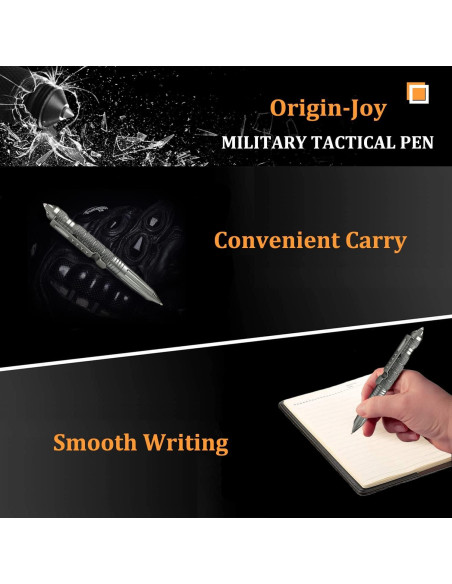 Conjunto 4 Bolígrafos Tácticos Origin-Joy Acero Tungsteno Gris