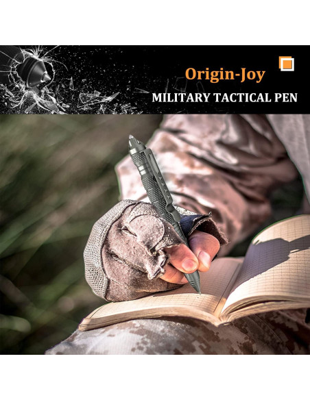 Conjunto 4 Bolígrafos Tácticos Origin-Joy Acero Tungsteno Gris