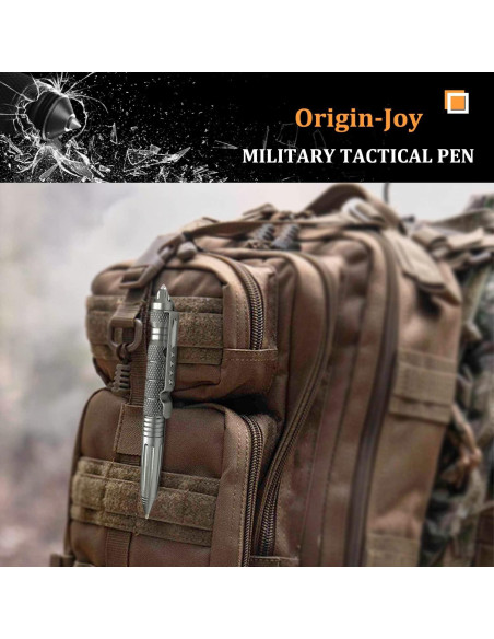 Conjunto 4 Bolígrafos Tácticos Origin-Joy Acero Tungsteno Gris