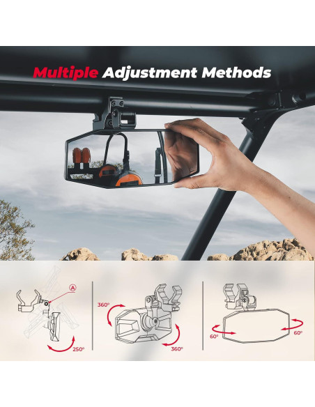 Espejo Retrovisor KEMIMOTO UTV Ajustable 25.4x9.5cm