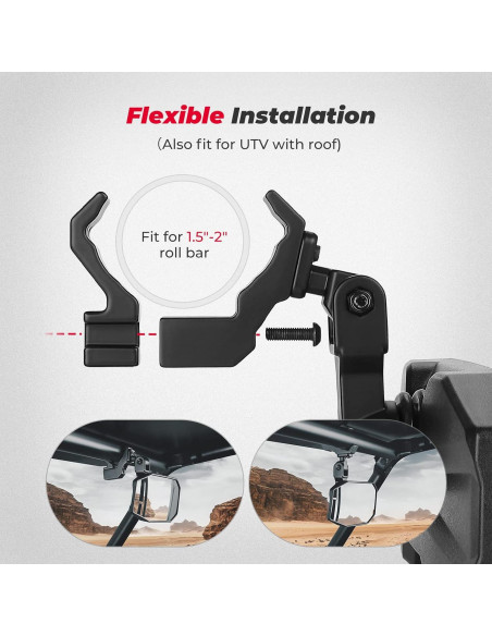 Espejo Retrovisor KEMIMOTO UTV Ajustable 25.4x9.5cm