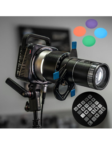 Snoot Óptico Bowens DF DIGITALFOTO con 4 Filtros y 25 Gobos