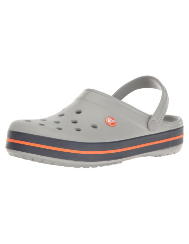 Zuecos Crocs Unisex Crocband Gris Claro/Navy Talla 9/7