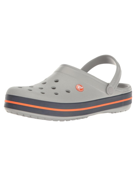 Zuecos Crocs Unisex Crocband Gris Claro/Navy Talla 9/7