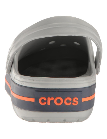Zuecos Crocs Unisex Crocband Gris Claro/Navy Talla 9/7