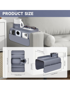Bandeja de reposabrazos Wkyqes de silicona antideslizante 2