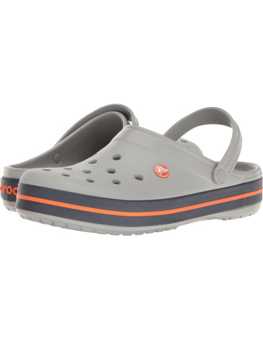 Zuecos Crocs Unisex Crocband Gris Claro/Navy Talla 9/7