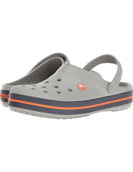 Zuecos Crocs Unisex Crocband Gris Claro/Navy Talla 9/7