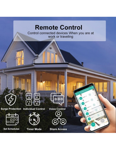 Tablero de Protección Inteligente ZigBee XENON 4 Salidas 2 USB