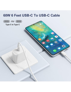 Cable USB C a USB C 60W 1.83m Hefaao Carga Rápida 2