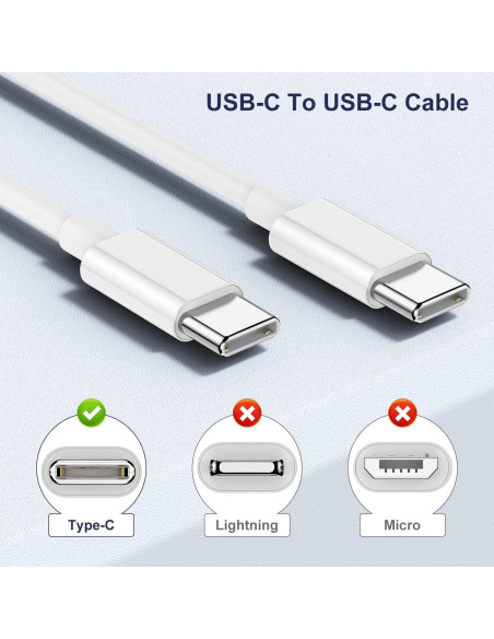 Cable USB C a USB C 60W 1.83m Hefaao Carga Rápida