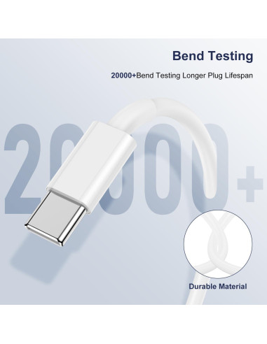 Cable USB C a USB C 60W 1.83m Hefaao Carga Rápida