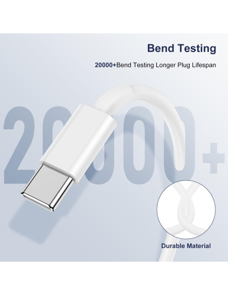 Cable USB C a USB C 60W 1.83m Hefaao Carga Rápida