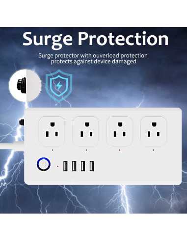 Tablero de Protección Inteligente ZigBee XENON 4 Salidas 2 USB