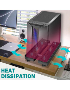 Soporte de CPU Seloom Ajustable con Ruedas Móviles 0,68 kg 2