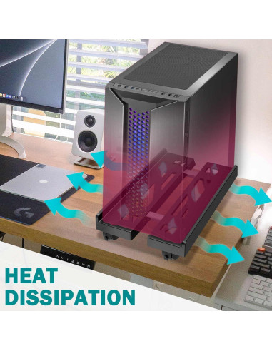 Soporte de CPU Seloom Ajustable con Ruedas Móviles 0,68 kg