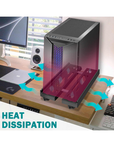 Soporte de CPU Seloom Ajustable con Ruedas Móviles 0,68 kg
