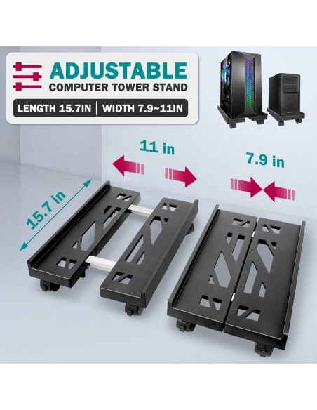 Soporte de CPU Seloom Ajustable con Ruedas Móviles 0,68 kg