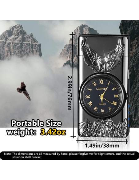 Encendedor Eléctrico GADATOP Águila Negro - Plasma a Prueba de Viento