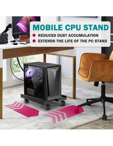 Soporte de CPU Seloom Ajustable con Ruedas Móviles 0,68 kg