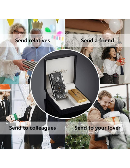 Encendedor Eléctrico GADATOP Águila Negro - Plasma a Prueba de Viento