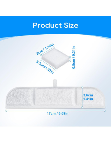 Paquete de 12 Filtros para Fuente de Agua Gatos Downy Paws