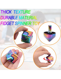 Cubo Fidget Spinner QLKUNLA Antiestrés 4-en-1 Negro 2