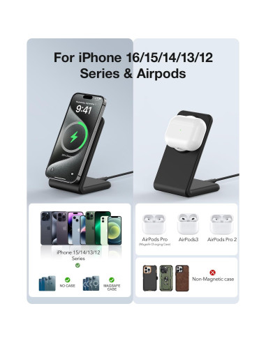 Cargador Inalámbrico Magnético Meifigno 20W para iPhone 16/15/14/13/12