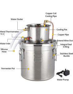 Destilador de Alcohol GarveeHome 19L con Termómetro y Bomba 2