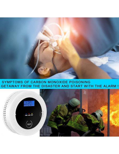 Detector de Humo y CO JNHCD JNF-904 3 en 1 Digital