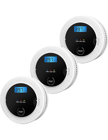 Detector de Humo y CO JNHCD JNF-904 3 en 1 Digital