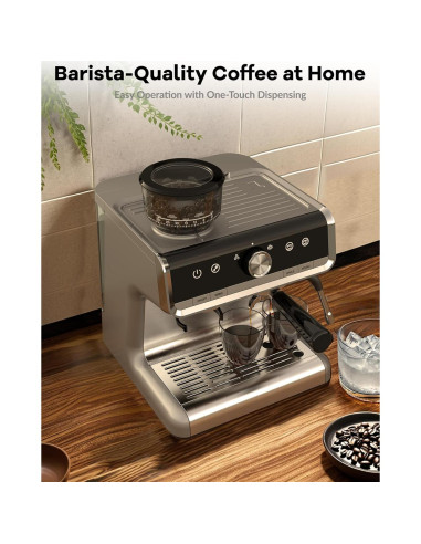 Máquina de Café Espresso GarveeHome 20 Bar 1450W con Espumador