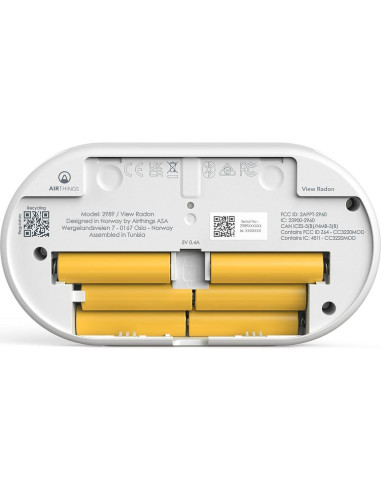 Airthings Vista Radón - Monitor de Radón y Humedad WiFi