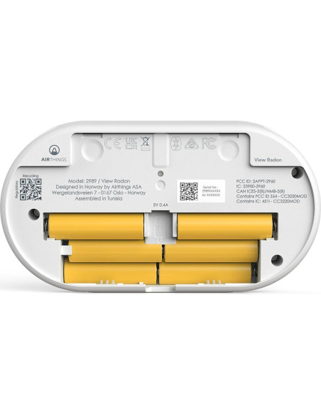 Airthings Vista Radón - Monitor de Radón y Humedad WiFi