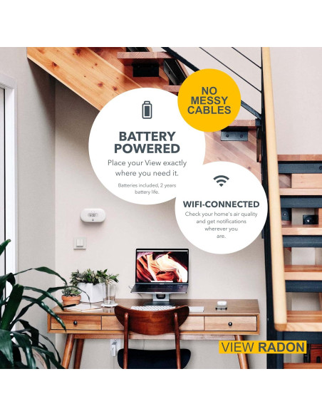 Airthings Vista Radón - Monitor de Radón y Humedad WiFi