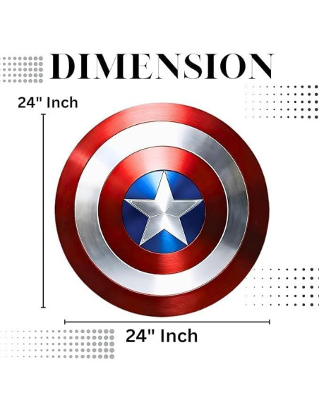 Escudo Redondo de Aluminio Captain 30 cm Hecho a Mano