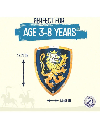 Escudo Noble Caballero Liontouch Azul Grande 44.9 x 35.1 cm