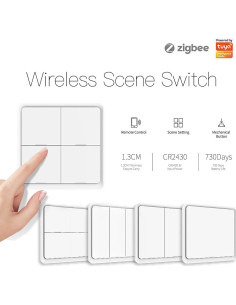Interruptor Inteligente Inalámbrico ZigBee MoesGo 4 Gang Blanco 2