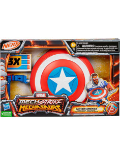Blaster NERF Capitán América Mechasaurs con 3 Dardos 2