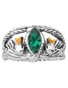 Anillo de Piedra Verde Aragon KEYCHIN Estilo Gótico Talla 8-11