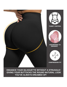 CHRLEISURE Leggings de Entrenamiento 3 Piezas Mujeres Alta Cintura 2