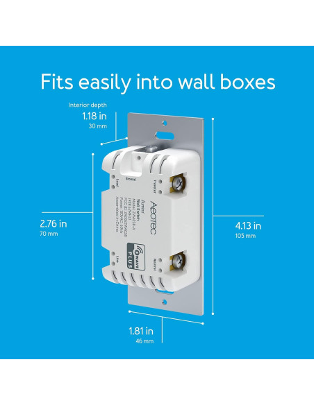 Interruptor de Pared Aeotec Z-Wave Plus Gen7 On/Off 150W