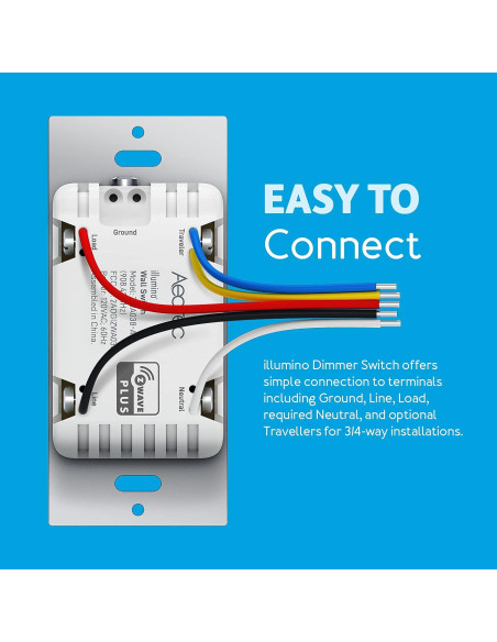 Interruptor de Pared Aeotec Z-Wave Plus Gen7 On/Off 150W