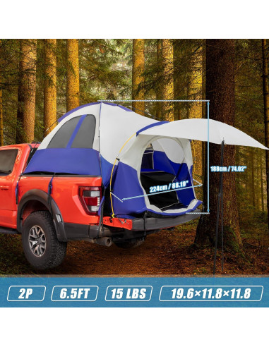 Carpa para Camioneta uxcell 1.95-2.04m Impermeable 2 Personas
