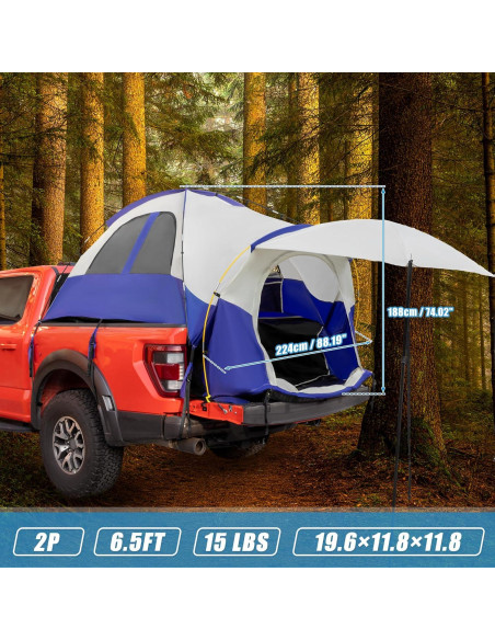 Carpa para Camioneta uxcell 1.95-2.04m Impermeable 2 Personas