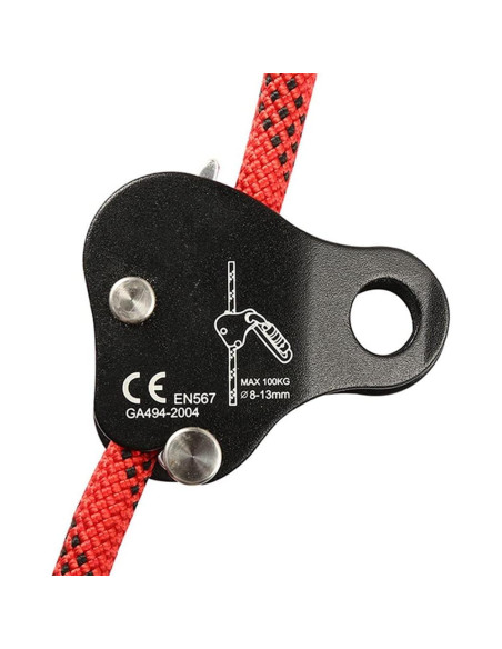 Agarre de Cuerda de Escalada QKDS 100 kg Autocierre Negro